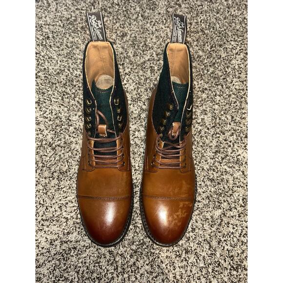 Polo Ralph Lauren Boots Men's 8.5 Bryson Boot Leather & Wool Cap-Toe - Picture 5 of 9